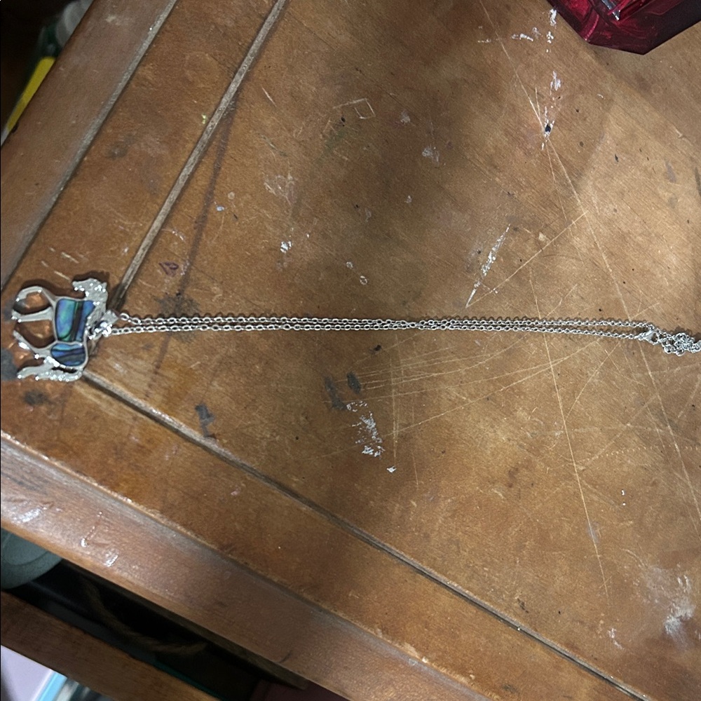 Silver Necklace with Abalone Accent